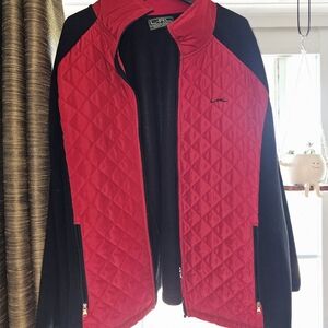 Ralph Lauren Black and Red Quilted Fleece Jacket